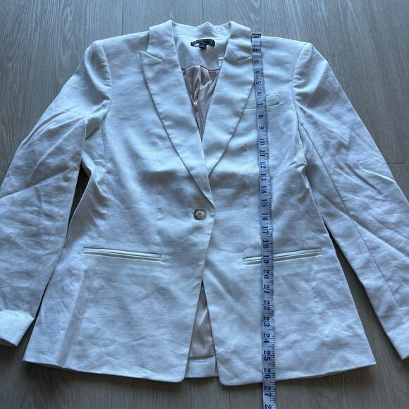 J Crew Alexandra Blazer In Stretch Linen Blend Womens Size 8 White - Picture 5 of 16